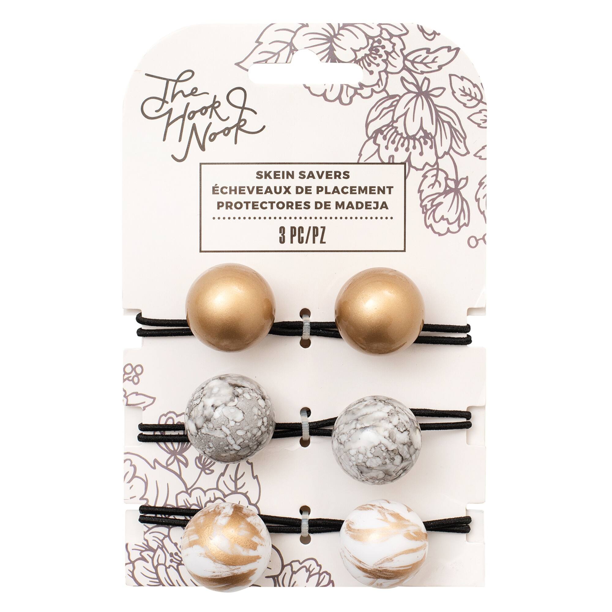 American Crafts™ Gold, Grey & White Marble Skein Savers, 3ct.